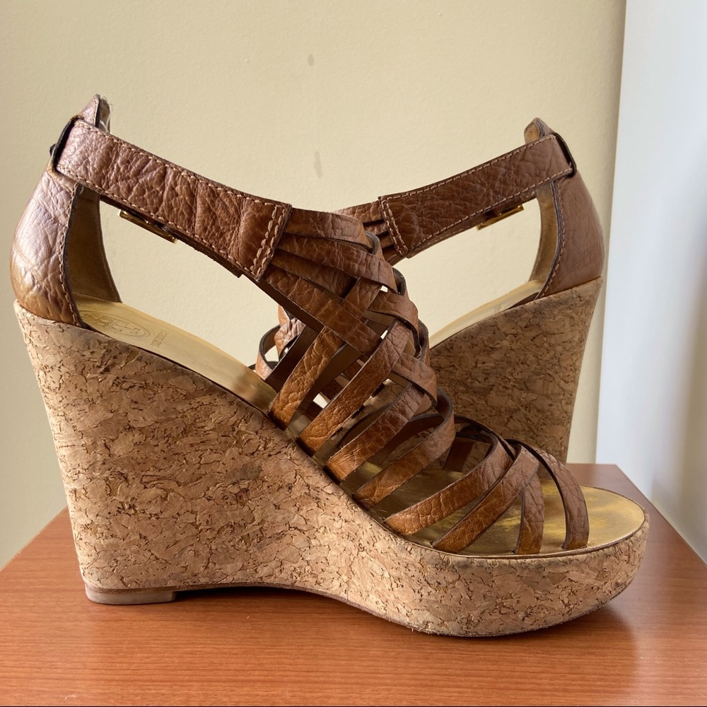 Tory Burch Annamarte Cowhide Strappy Wedge Sandal - Picture 4 of 10